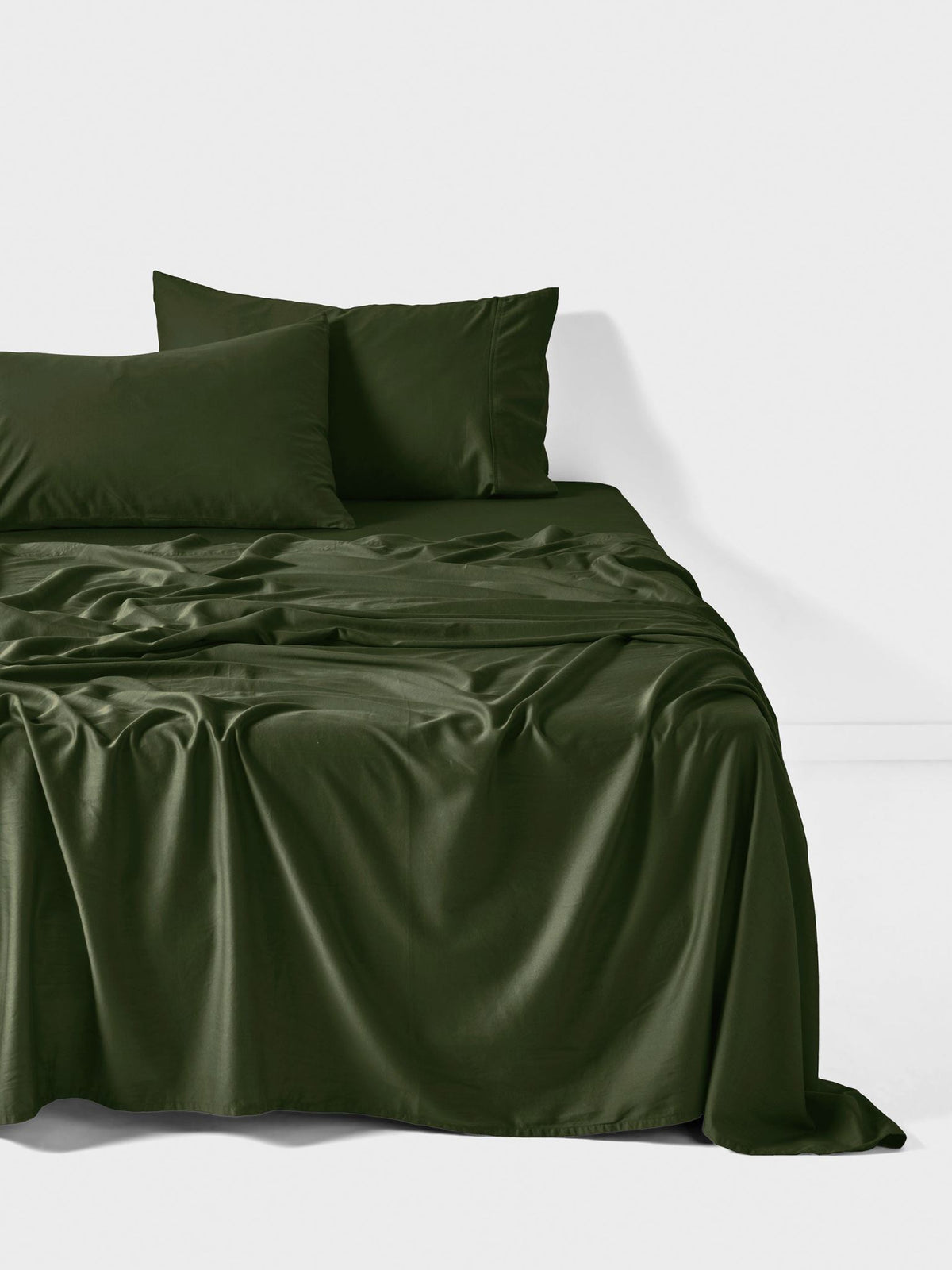 Sheet Set - Surf Wash Fern 400 Thread Count Linen House - Double Green