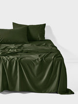 Sheet Set - Surf Wash Fern 400 Thread Count Linen House - Double Green