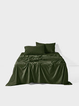 Sheet Set - Surf Wash Fern 400 Thread Count Linen House - Double Green