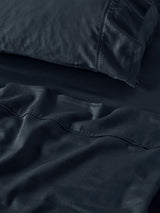 Sheet Set - Surf Wash Midnight 400 Thread Count Linen House - Single Blue