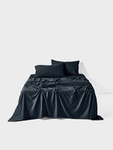 Sheet Set - Surf Wash Midnight 400 Thread Count Linen House - King Blue