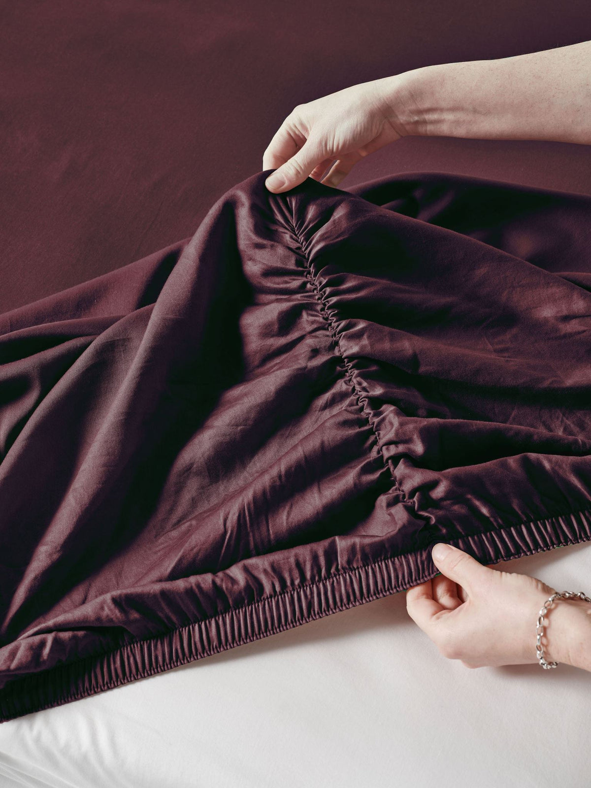 Sheet Set - Surf Wash Plum 400 Thread Count Linen House - Super King Purple