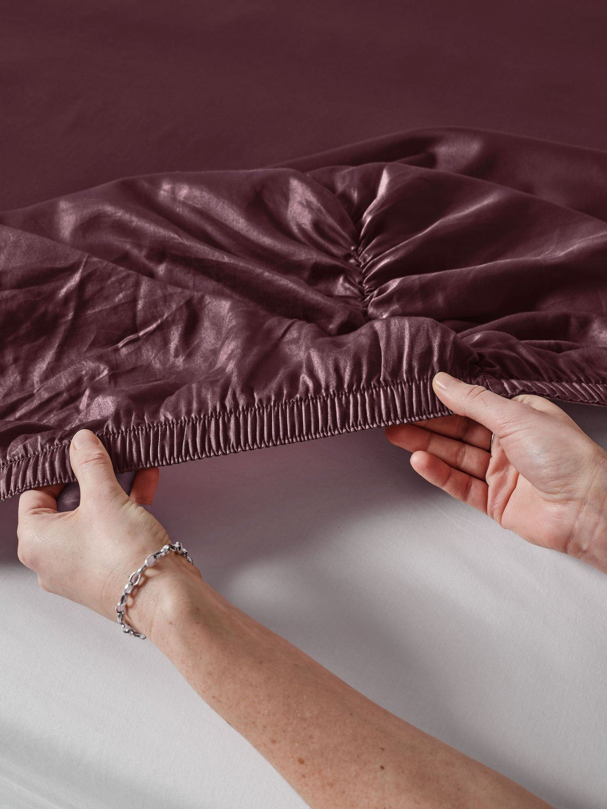 Sheet Set - Surf Wash Plum 400 Thread Count Linen House - Super King Purple