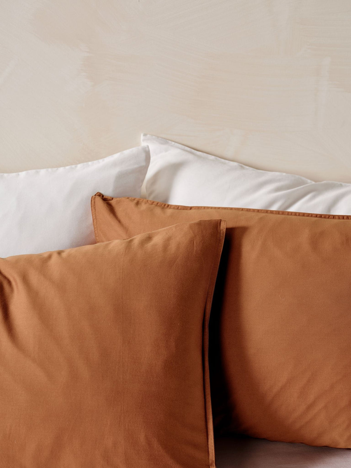 Quilt Cover Set - Surf Wash Rust 400 Thread Count Linen House - King Brown