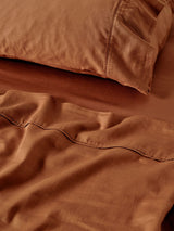 Sheet Set - Surf Wash Rust 400 Thread Count Linen House - Single Brown
