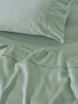 Sheet Set - Surf Wash Seafoam 400 Thread Count Linen House - Double Green