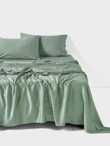 Sheet Set - Surf Wash Seafoam 400 Thread Count Linen House - King Single Green