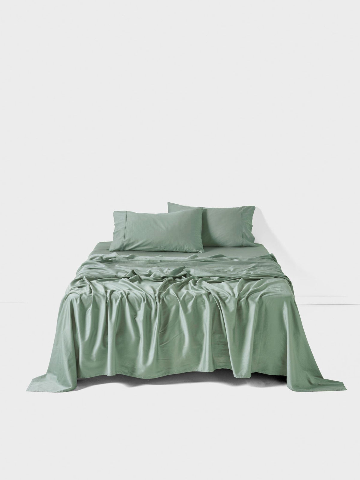 Sheet Set - Surf Wash Seafoam 400 Thread Count Linen House - Super King Green