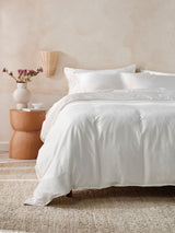 Quilt Cover Set - Surf Wash White 400 Thread Count Linen House - Super King