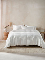 Quilt Cover Set - Surf Wash White 400 Thread Count Linen House - Super King