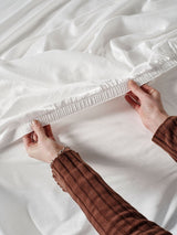 Sheet Set - Surf Wash White 400 Thread Count Linen House - Queen