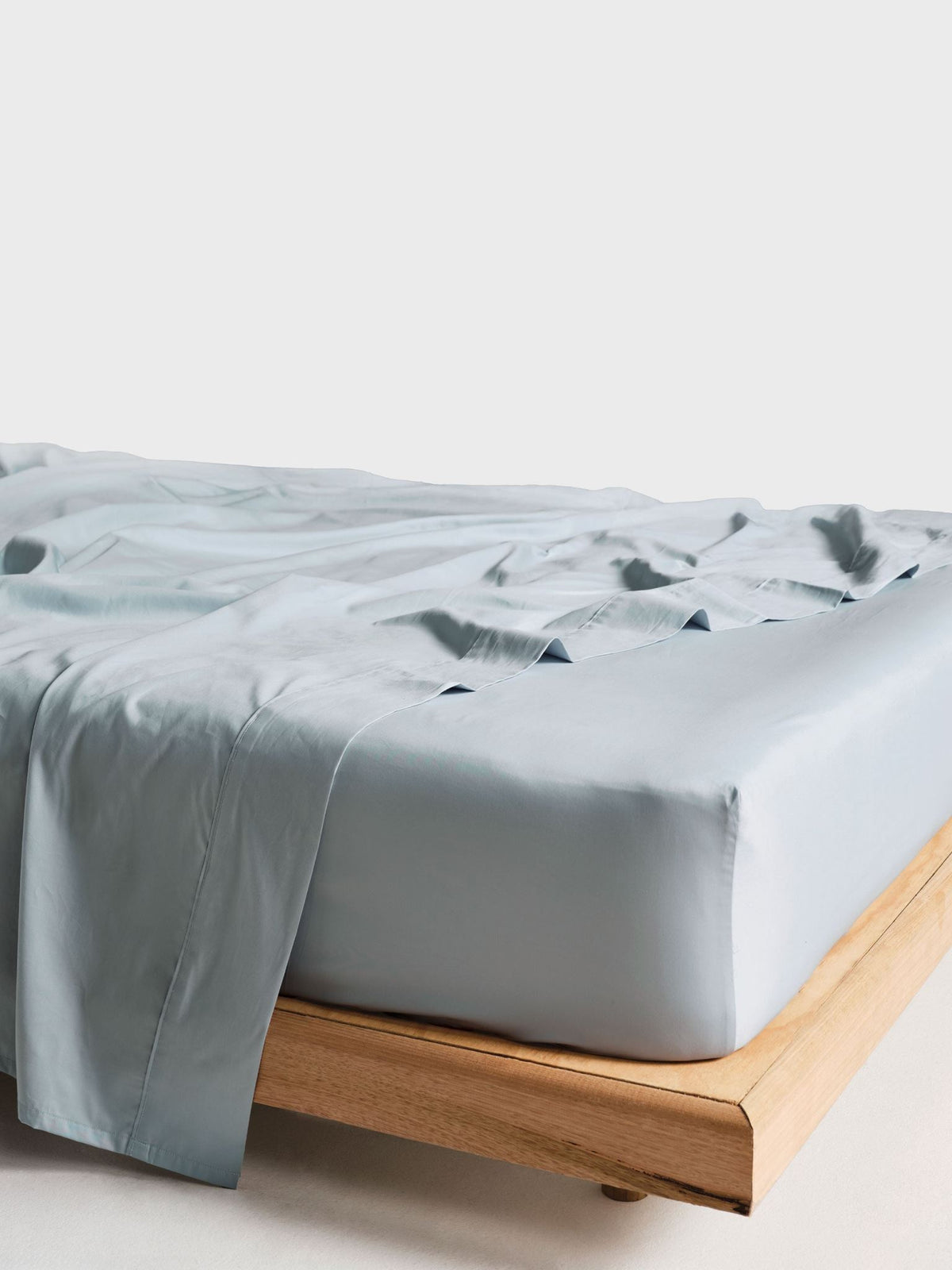 Fitted Sheet - 300 Thread Count Cotton Percale Vienna 50cm - King Blue