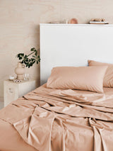 Sheet Set - 300 Thread Count Cotton Percale Vienna Clay - Single Orange