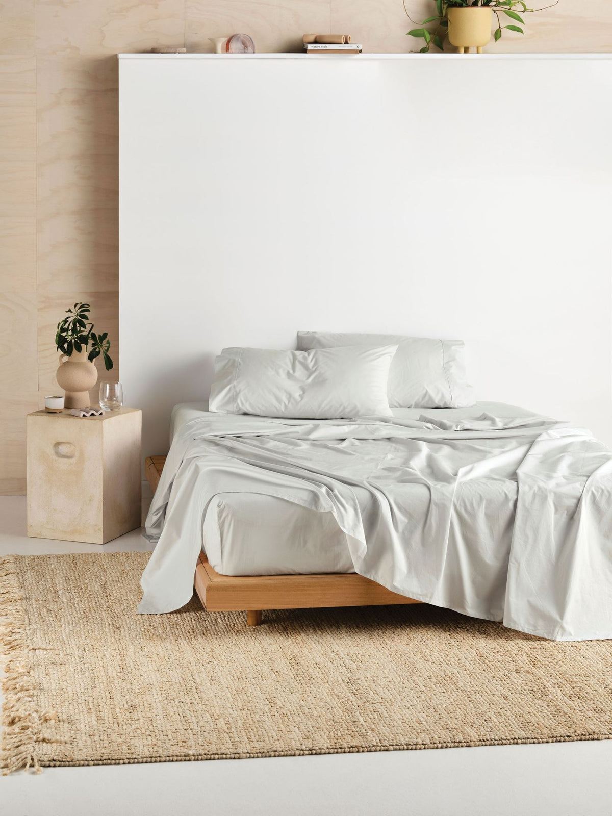 Fitted Sheet - 300 Thread Count Cotton Percale Vienna 50cm - Single Grey