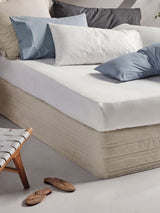Quilt 300 Thread Count Cotton Percale Vienna Linen Ed Valance - Double Natural
