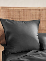 European Pillowcase - 400 Thread Count Bamboo Cotton Nara - 65cm x 65cm Charcoal
