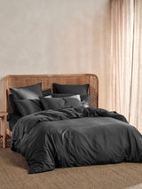 European Pillowcase - 400 Thread Count Bamboo Cotton Nara - 65cm x 65cm Charcoal
