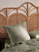 European Pillowcase - 400TC Bamboo Cotton Nara Moss - 65cm x 65cm Green