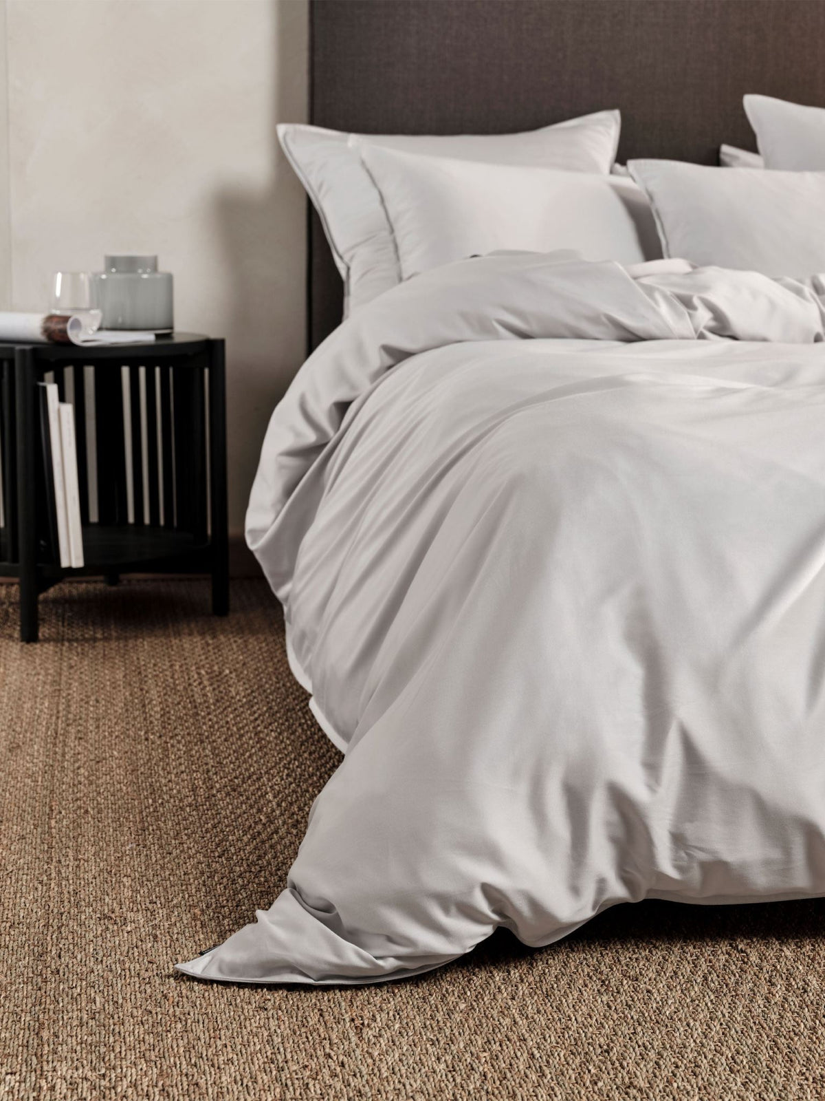 Quilt Cover Set - 400 Thread Count Bamboo Cotton Nara - Single Silver