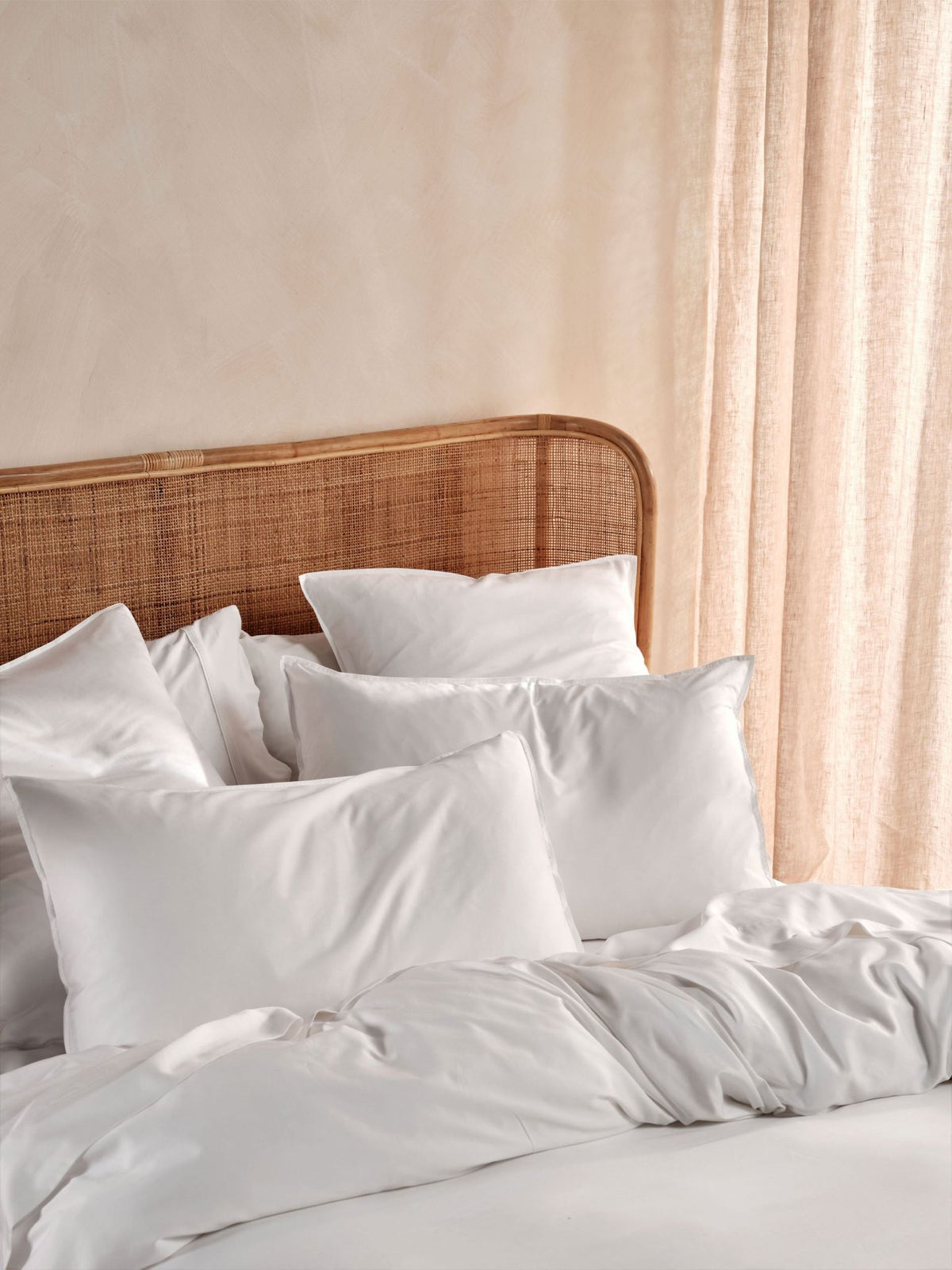 Quilt Cover Set - 400 Thread Count Bamboo Cotton Nara - Super King White
