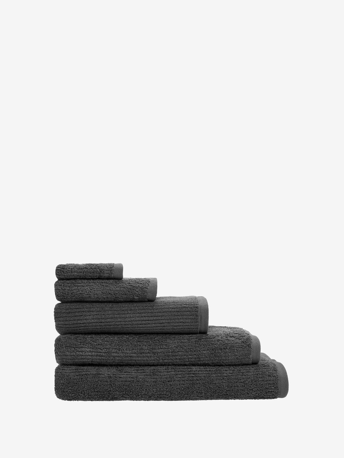 Bath Towel - Reed Charcoal Linen House - 69cm x 139cm Dark Grey