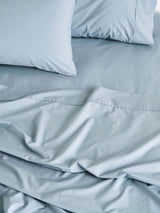 Pillowcase 300 Thread Count Cotton Percale Vienna Linen House - Standard Blue