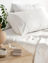 Pillowcase - 300 Thread Count Cotton Percale Vienna Linen House - King White