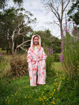 Kids Robe Plush Cherrylicious Linen House - Small Pink
