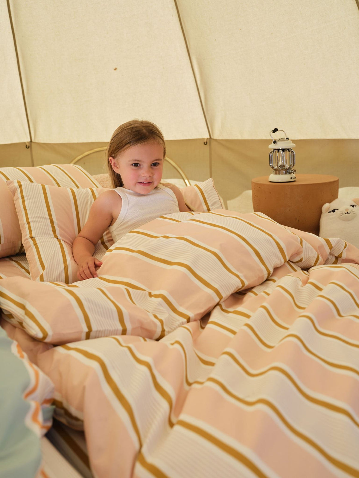 Quilt Cover Set - Sailor Stripe Linen House - Queen Pink