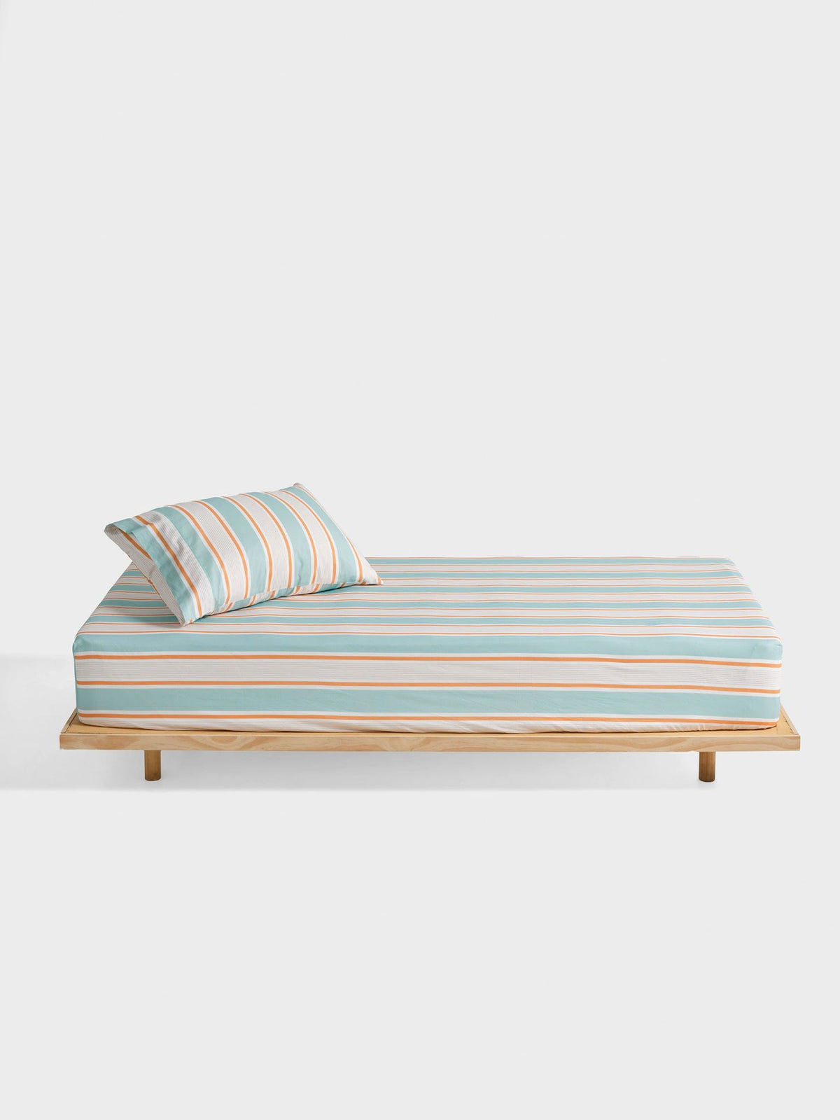 Fitted Sheet - & Pillowcase Set Sailor Stripe Linen House - King Single Blue