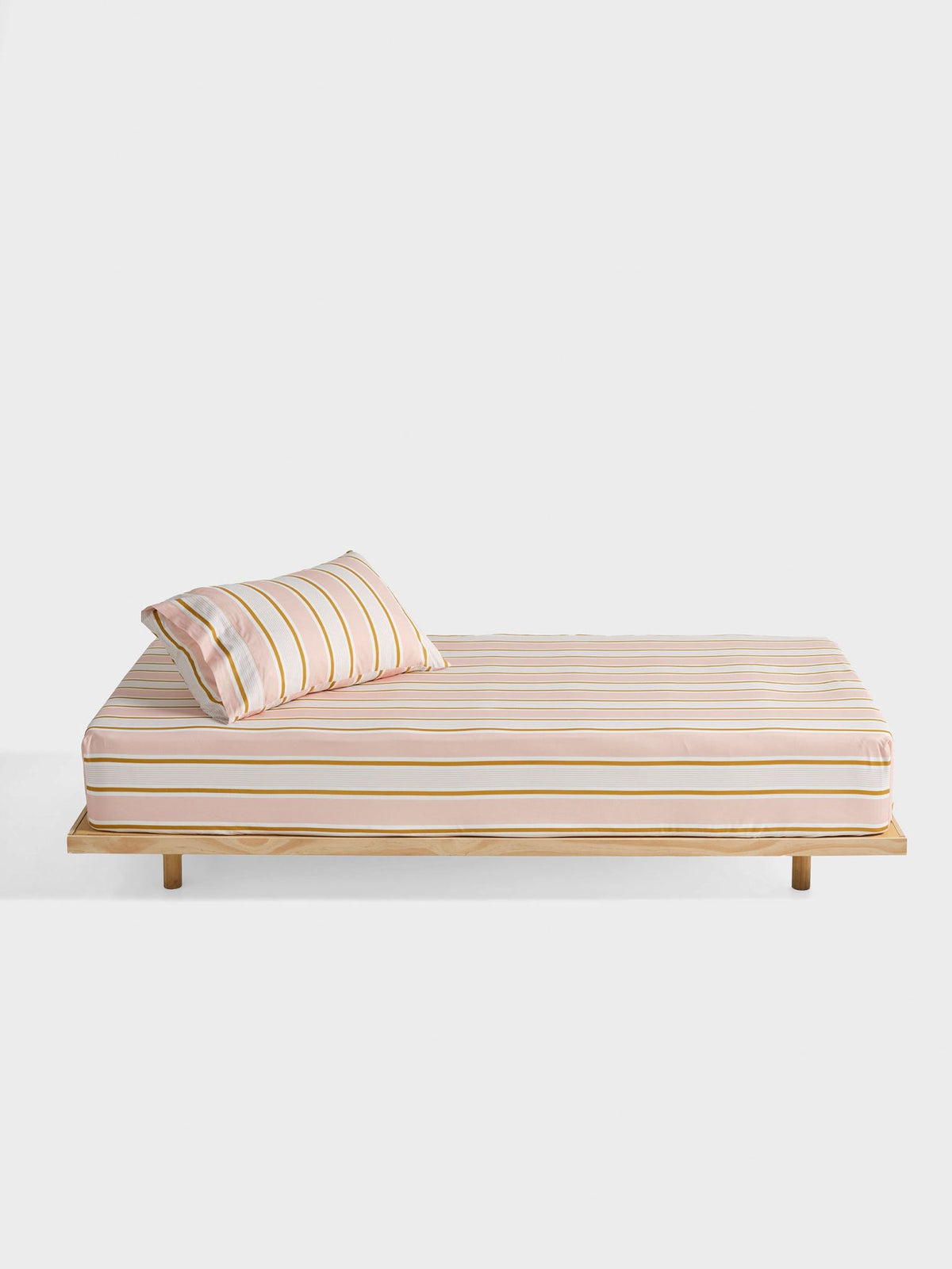 Fitted Sheet - & Pillowcase Set Sailor Stripe Linen House - King Single Pink