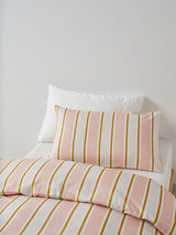 Quilt Cover Set - Sailor Stripe Linen House - Double Pink