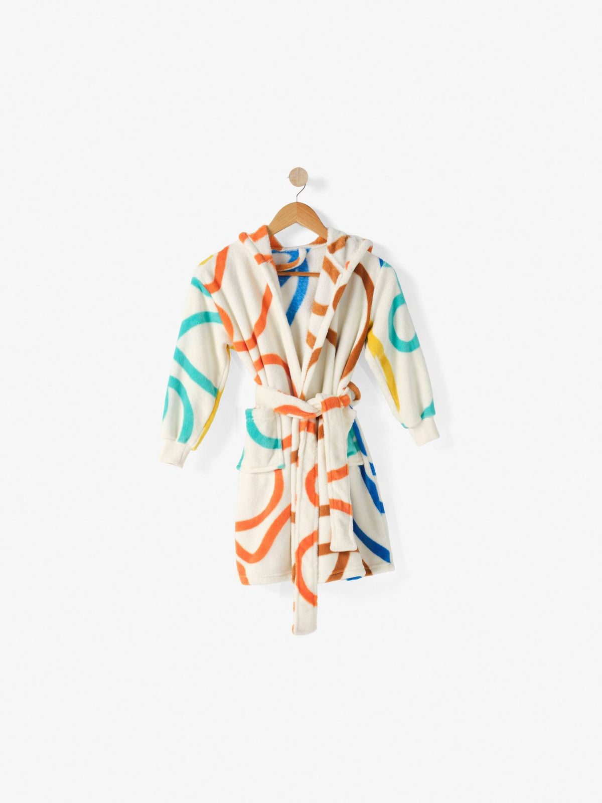 Kids Robe Plush Squiggle Linen House - Small Multi
