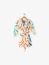 Kids Robe Plush Squiggle Linen House - Small Multi