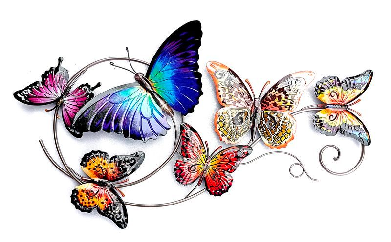 Wall Art - Metal Buttefly Scroll 72cm (Set of 2)