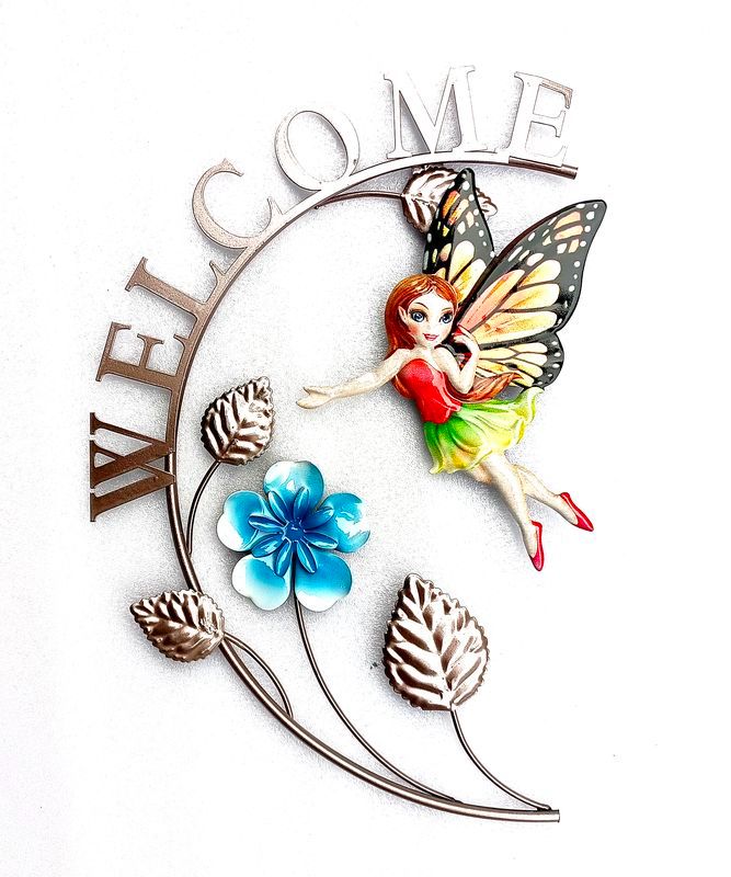 Wall Art - Met Welcome B/Fly Fairy 43cm (Set of 2)
