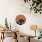 Wall Art - Copper Circle Kiwi 37cm (Brushed Copper/Black Acrylic)