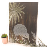 Wall Art - ACM Printed  Rectangle Dark Wood Kiwi Large (42cm)