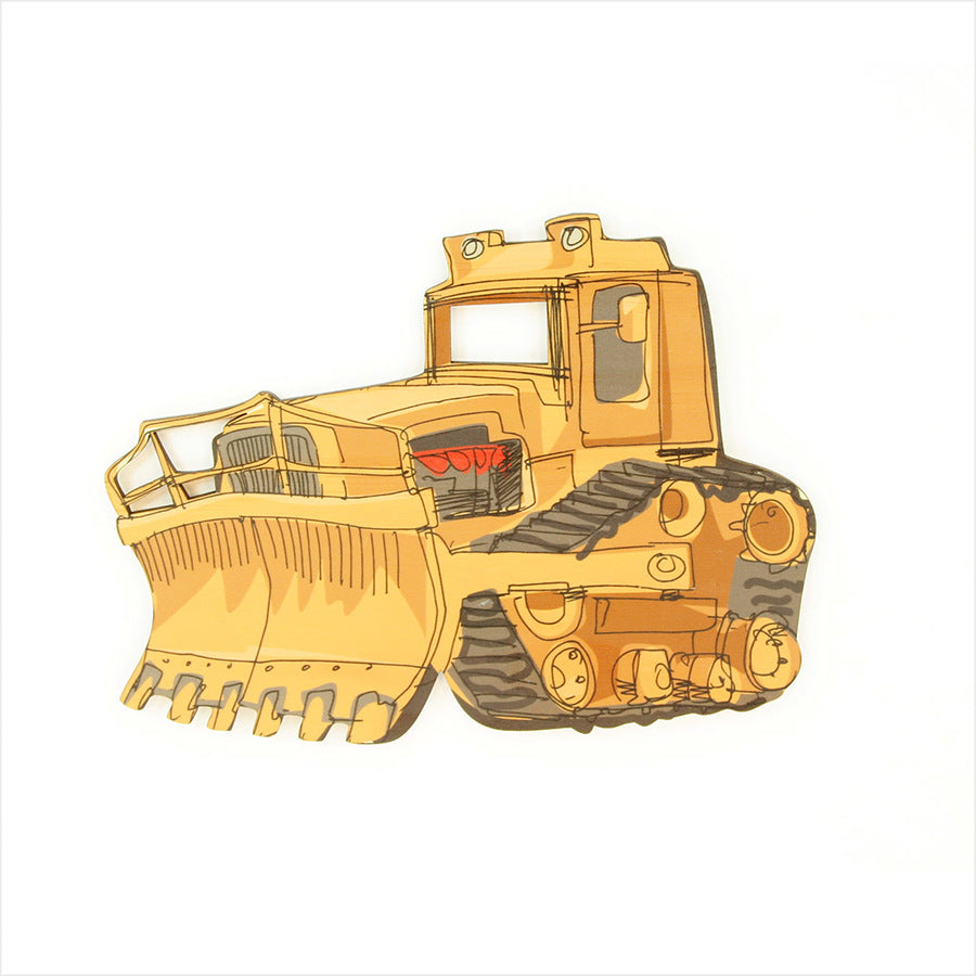 Kids Wall Art - Bulldozer (Pine)