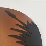 Wall Art - Copper Circle Pukeko 37cm (Brushed Copper/Black Acrylic)