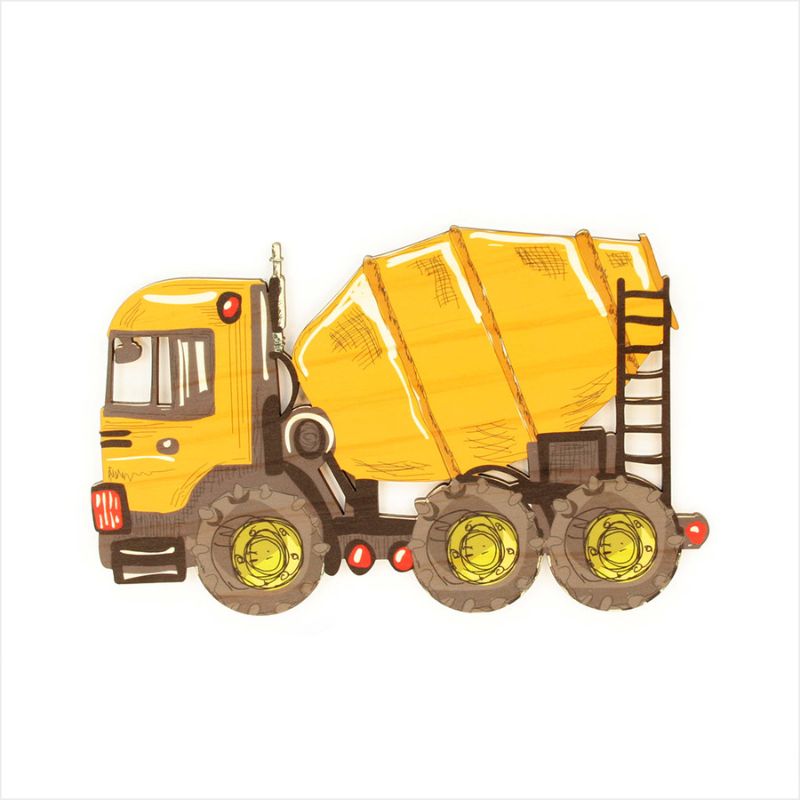 Kids Wall Art - Cement Truck (Pine)