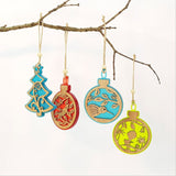 Hanging Ornament - Acrylic Bauble Tui on Pohutukawa (Purple Satin Acrylic)