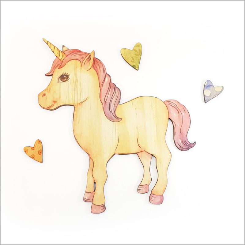 Pine Wall Art - Unicorn Standing (23cm)