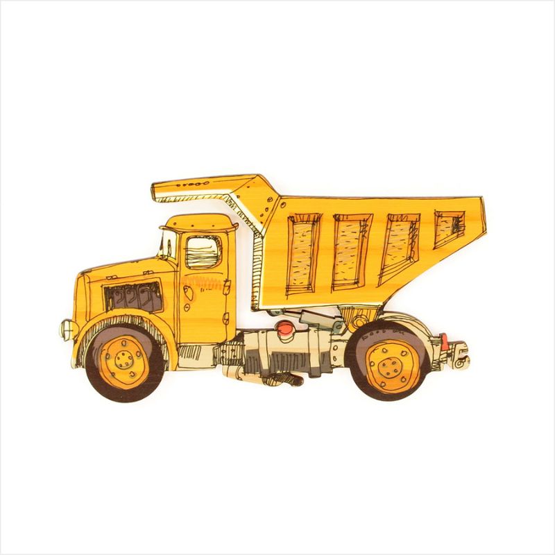 Kids Wall Art - Dump Truck (Pine)