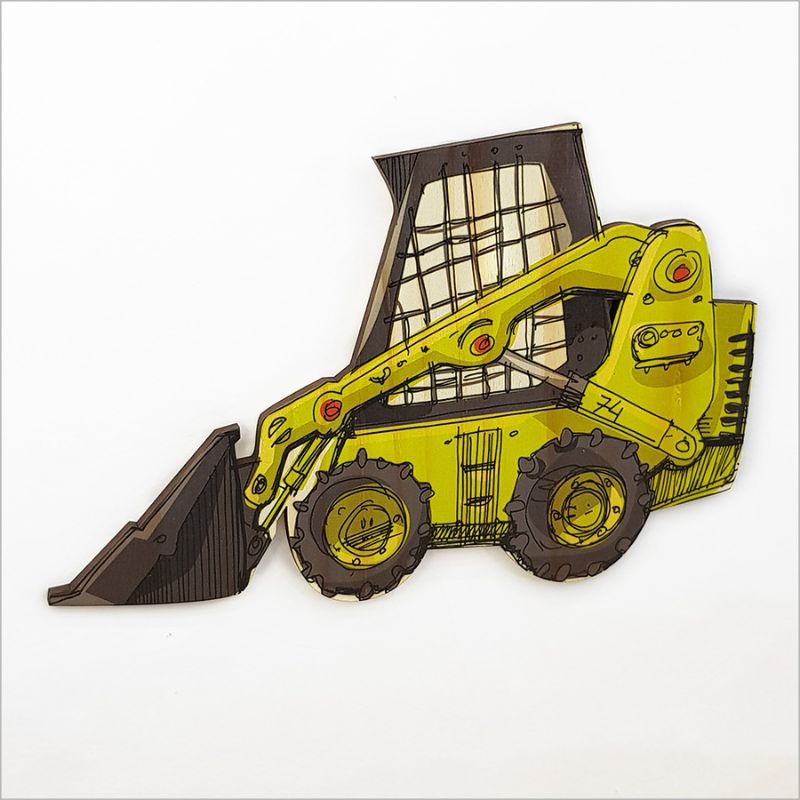 Kids Wall Art - Skid Loader (Pine)