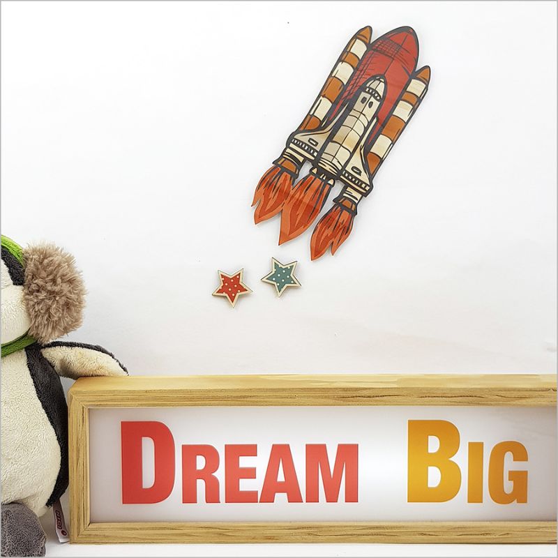 Pine Wall Art - Space Shuttle Set (27cm)