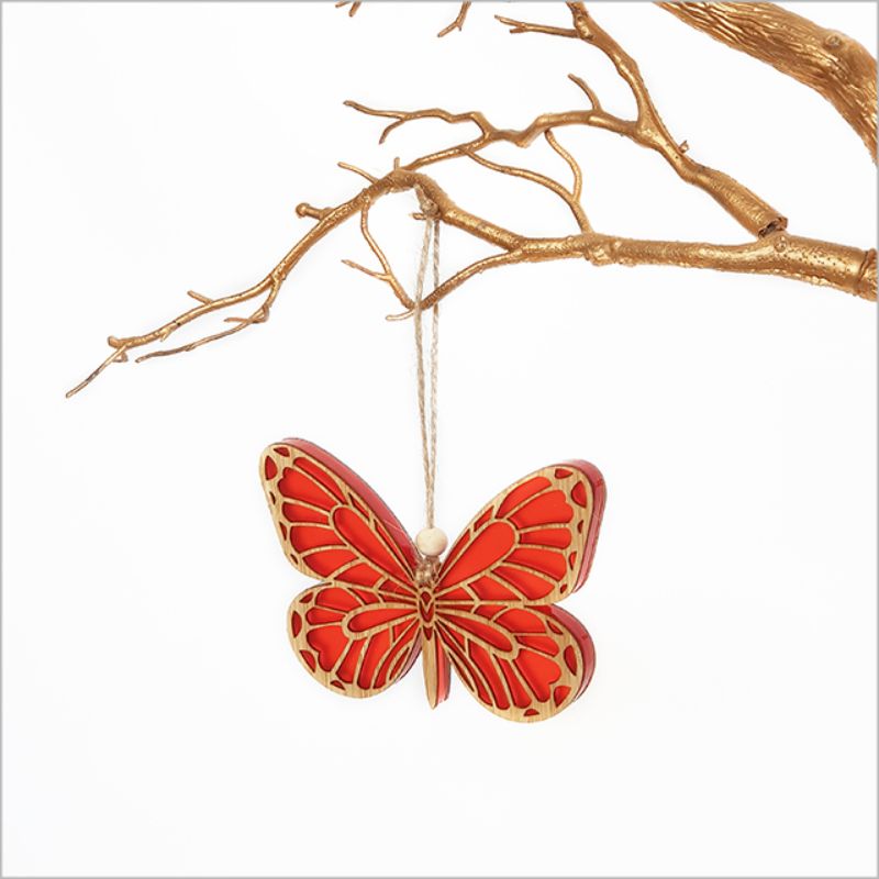 Hanging Ornament - Monarch Butterfly (Orange Satin Acrylic)