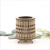 Round LED Tealight Holder - Dark Veneer (8.5cm)