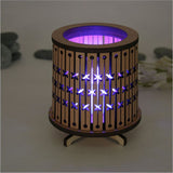 Round LED Tealight Holder - Dark Veneer (8.5cm)