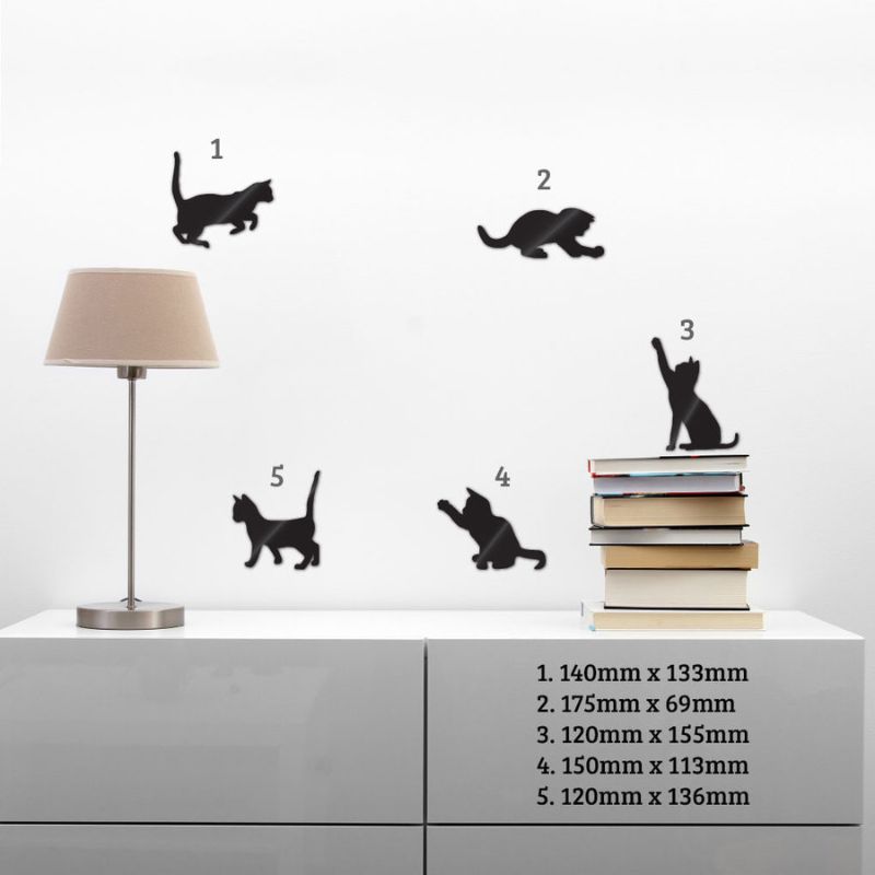 Wall Art - Set of Cats (Black ACM)